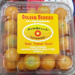Location: Savannah, Georgia, USA
Date: March 22 2019
Physalis peruviana aka Golden Berry fruit for sale in produce dep