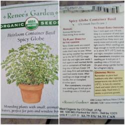 Location: Ann Arbor, Michigan
Date: 2021-08
Seed packet for Spicy Globe, Renee's Garden Seeds